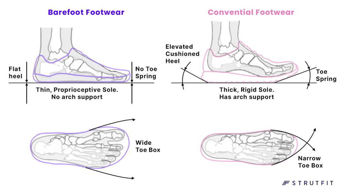 barefoot shoes vs normal shoes